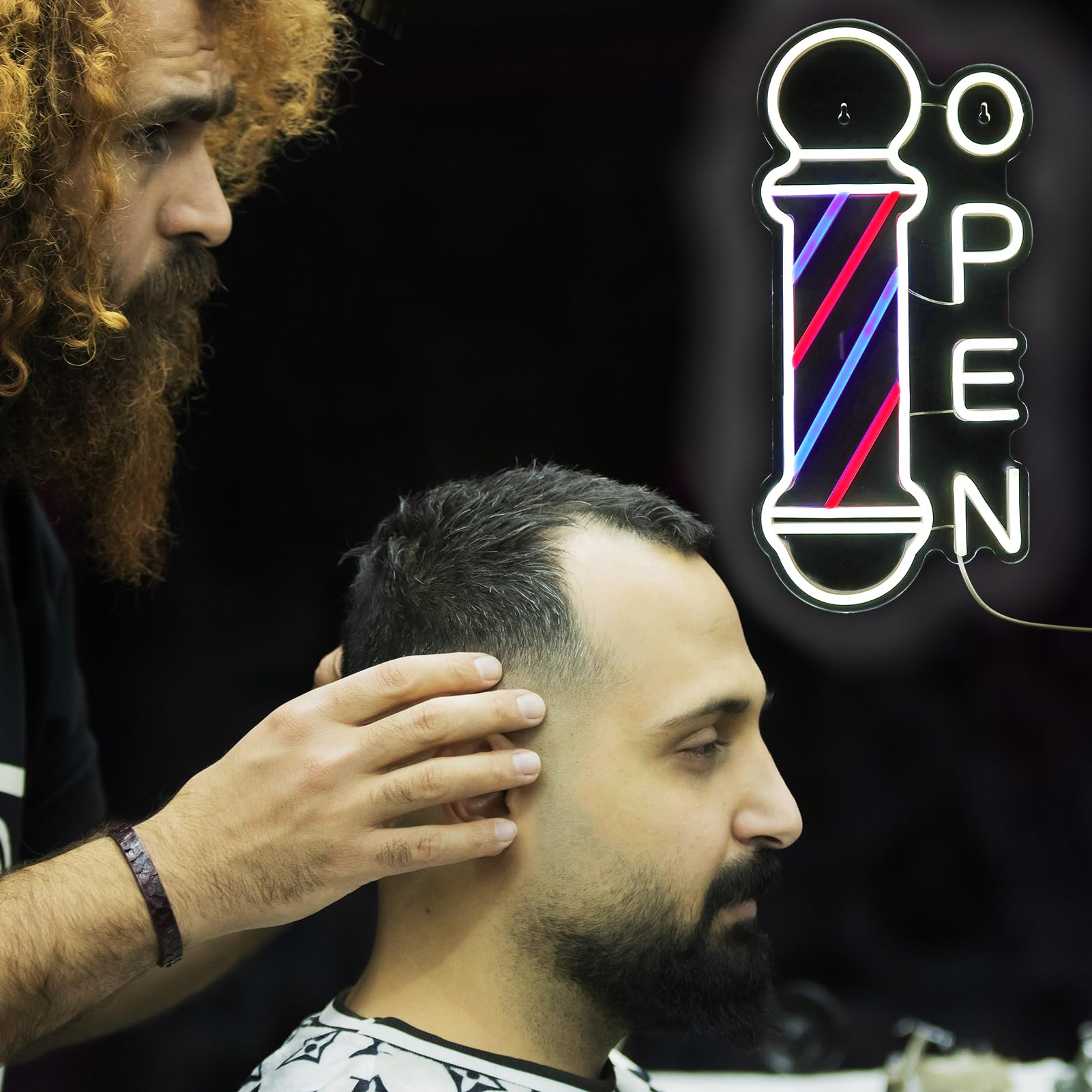 ネオンサイン Barber Shop Open オープン 美容院 室内装飾 Amazon.co.jp: Barber Shop Open Neon Sign ヘアサロン用品